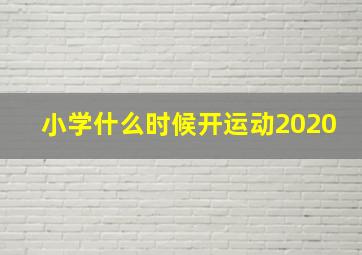 小学什么时候开运动2020