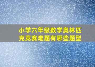 小学六年级数学奥林匹克竞赛难题有哪些题型