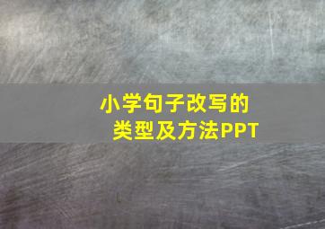 小学句子改写的类型及方法PPT