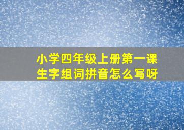 小学四年级上册第一课生字组词拼音怎么写呀