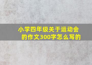 小学四年级关于运动会的作文300字怎么写的