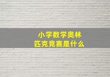 小学数学奥林匹克竞赛是什么