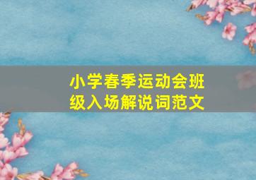 小学春季运动会班级入场解说词范文