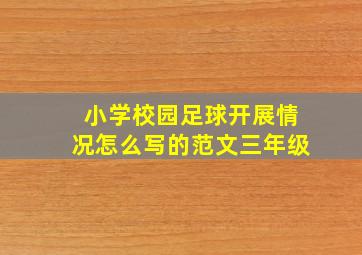 小学校园足球开展情况怎么写的范文三年级