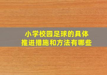 小学校园足球的具体推进措施和方法有哪些