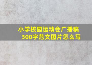 小学校园运动会广播稿300字范文图片怎么写