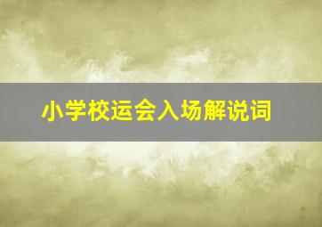 小学校运会入场解说词