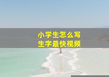 小学生怎么写生字最快视频