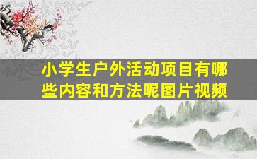 小学生户外活动项目有哪些内容和方法呢图片视频