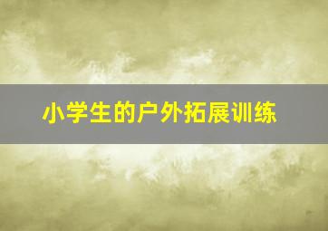 小学生的户外拓展训练