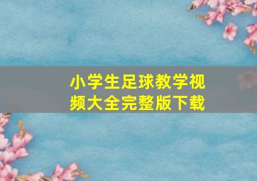 小学生足球教学视频大全完整版下载