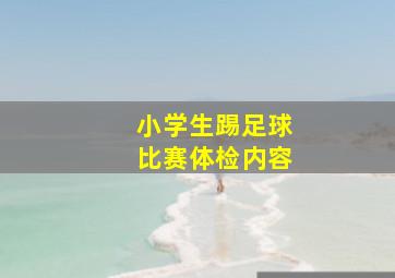 小学生踢足球比赛体检内容