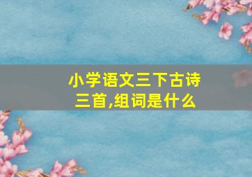 小学语文三下古诗三首,组词是什么