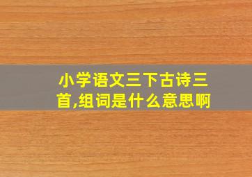 小学语文三下古诗三首,组词是什么意思啊