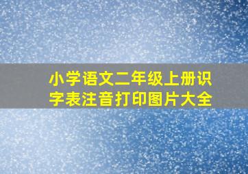 小学语文二年级上册识字表注音打印图片大全