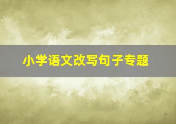 小学语文改写句子专题