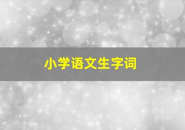 小学语文生字词