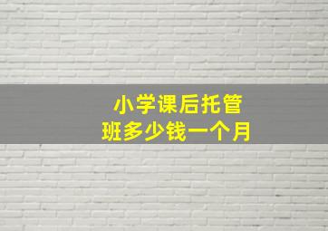 小学课后托管班多少钱一个月