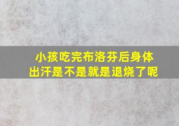 小孩吃完布洛芬后身体出汗是不是就是退烧了呢