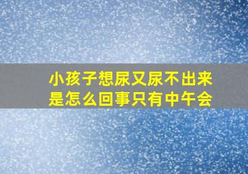 小孩子想尿又尿不出来是怎么回事只有中午会