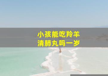 小孩能吃羚羊清肺丸吗一岁