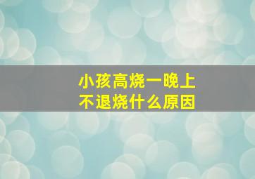 小孩高烧一晚上不退烧什么原因