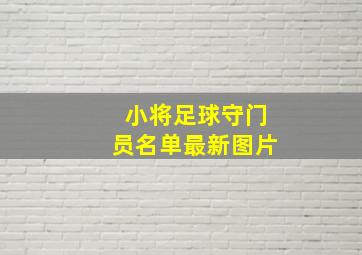 小将足球守门员名单最新图片