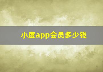 小度app会员多少钱