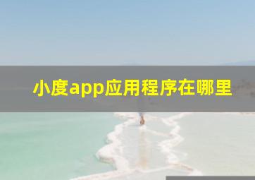 小度app应用程序在哪里