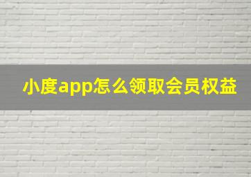 小度app怎么领取会员权益