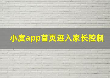 小度app首页进入家长控制