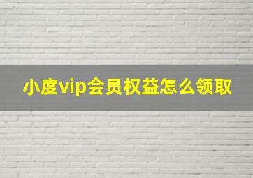 小度vip会员权益怎么领取