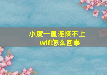 小度一直连接不上wifi怎么回事