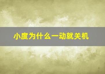 小度为什么一动就关机