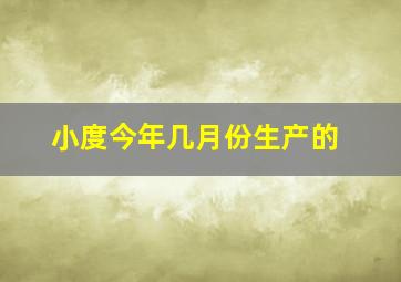 小度今年几月份生产的