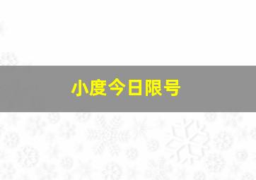 小度今日限号