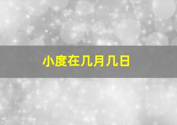 小度在几月几日