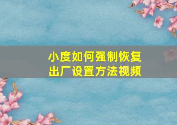 小度如何强制恢复出厂设置方法视频