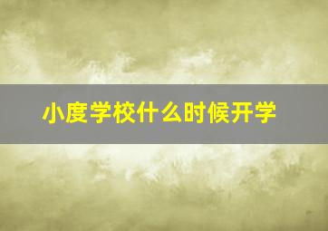 小度学校什么时候开学