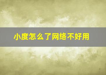 小度怎么了网络不好用