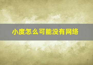 小度怎么可能没有网络