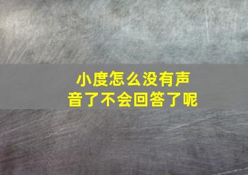 小度怎么没有声音了不会回答了呢