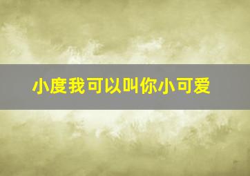 小度我可以叫你小可爱