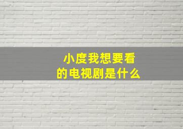 小度我想要看的电视剧是什么