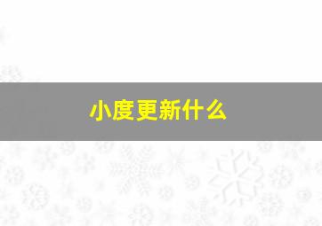 小度更新什么