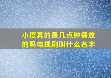 小度真的是几点钟播放的吗电视剧叫什么名字