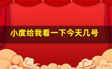 小度给我看一下今天几号