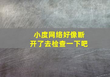 小度网络好像断开了去检查一下吧