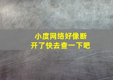 小度网络好像断开了快去查一下吧