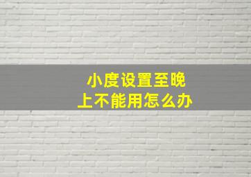 小度设置至晚上不能用怎么办